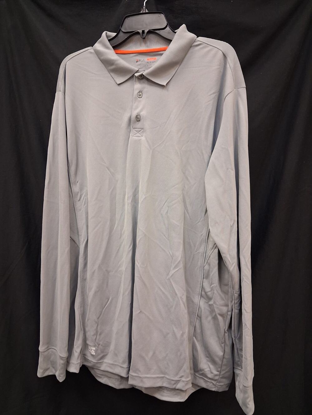 Fila Sport Golf XL Men's Polo Shirt Gray Long Sleeve Collared Lightweight